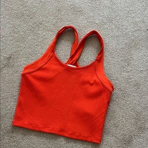 Athleta Vibrant Orange Ribbed Crop Top